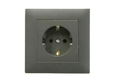 Розетка 1-м Karea RIZZ STAR с заземл. дым. металлик Makel 88050028