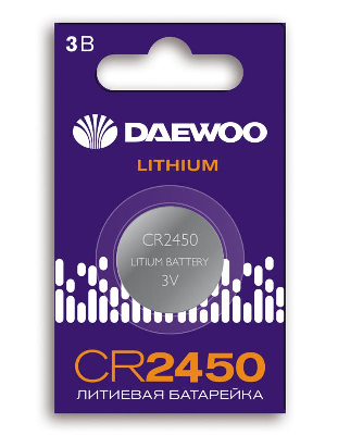 Элемент питания литиевый CR2450 3В BL-1 (блист.1шт) DAEWOO 5058101